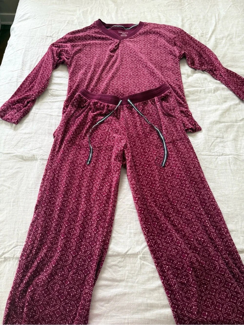Nautica Women's Berry Pink Patterned Sweater and pants set